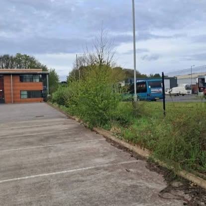 Office car-park border cleared &mdash; before CRJ Gardening & Grounds