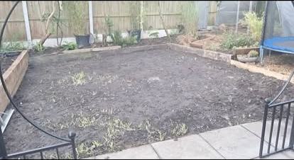 New lawn laid & landscaped &mdash; before CRJ Gardening & Grounds