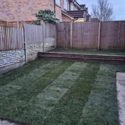 Fresh turf laid &mdash; after CRJ Gardening & Grounds